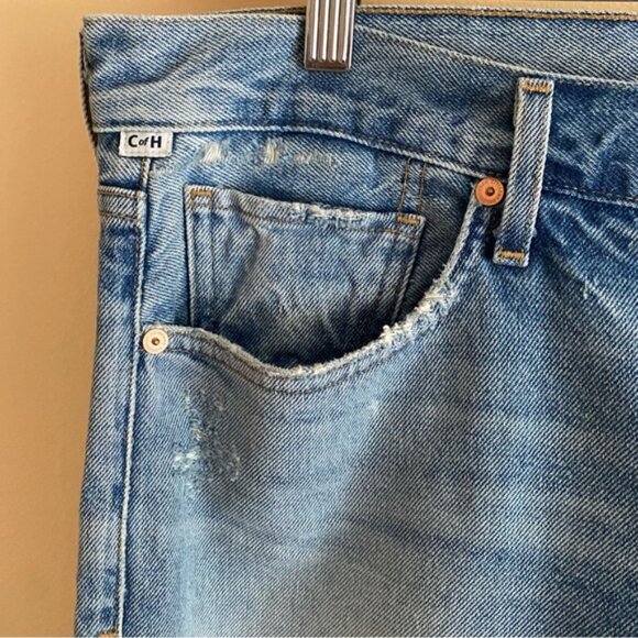 Citizens Of Humanity Emerson Slim Boyfriend Woman 32 Blue Sky Distressed Coastal - Picture 4 of 16